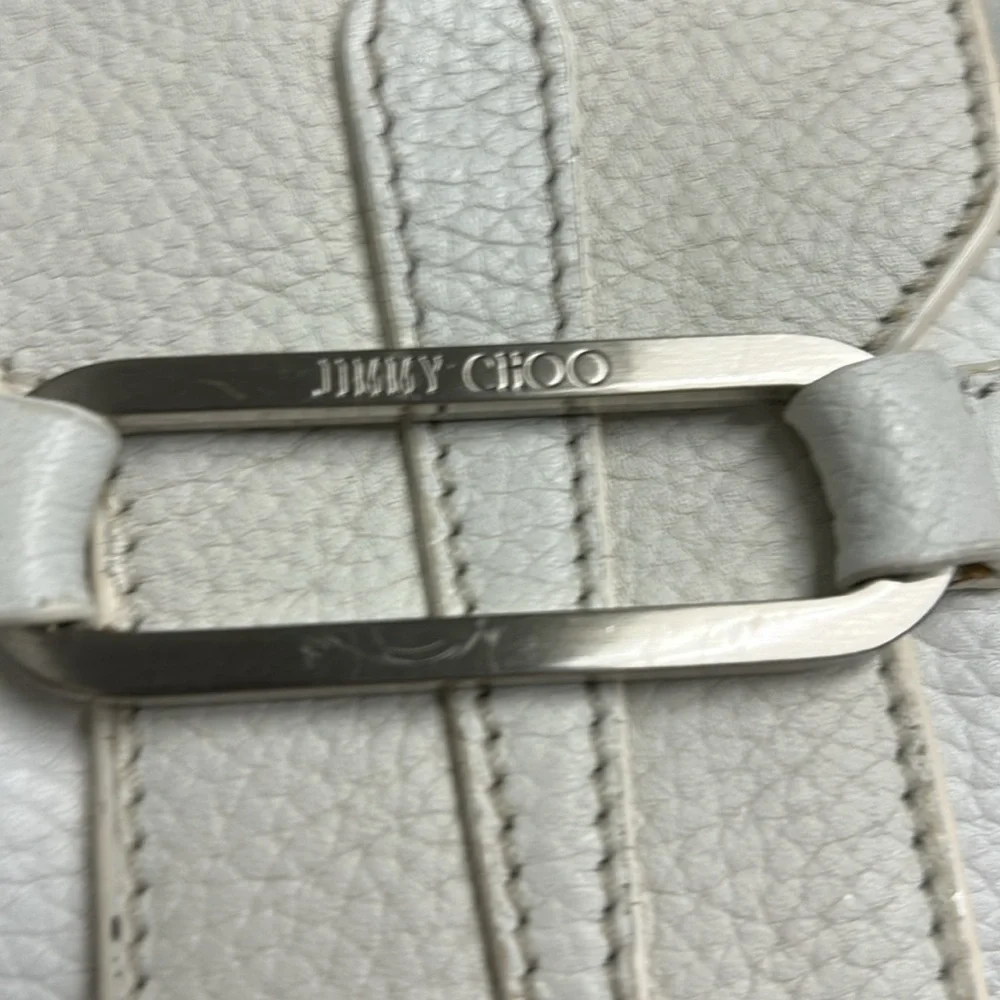 🤍 JIMMY CHOO White Pebbled Bag – Preloved Luxury 🤍
